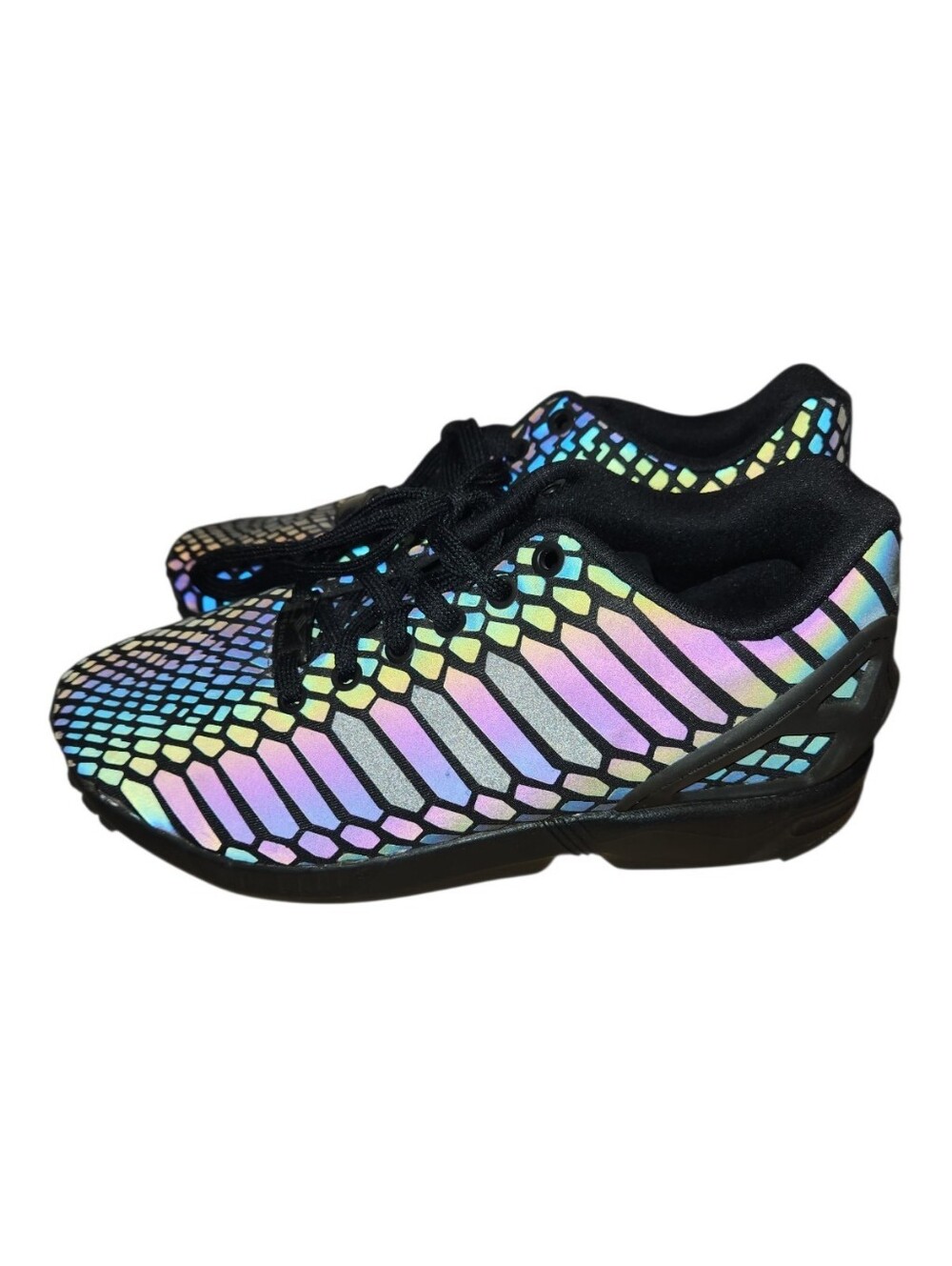 Adidas ZX Flux Xeno Reflective Iridescent Torsion Shoes Sneakers Womens Sz 7